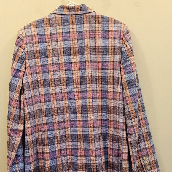 Vintage‎ Women's Doncaster Plaid Seersucker Jacket Size 12 Made in USA - Picture 2 of 9